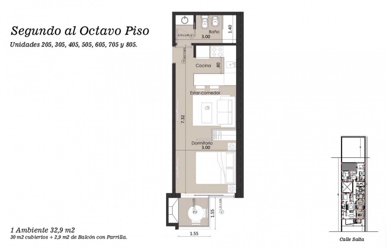 VENTA MONOAMBIENTE EN POZO SAN JOSE CON PARRILLA