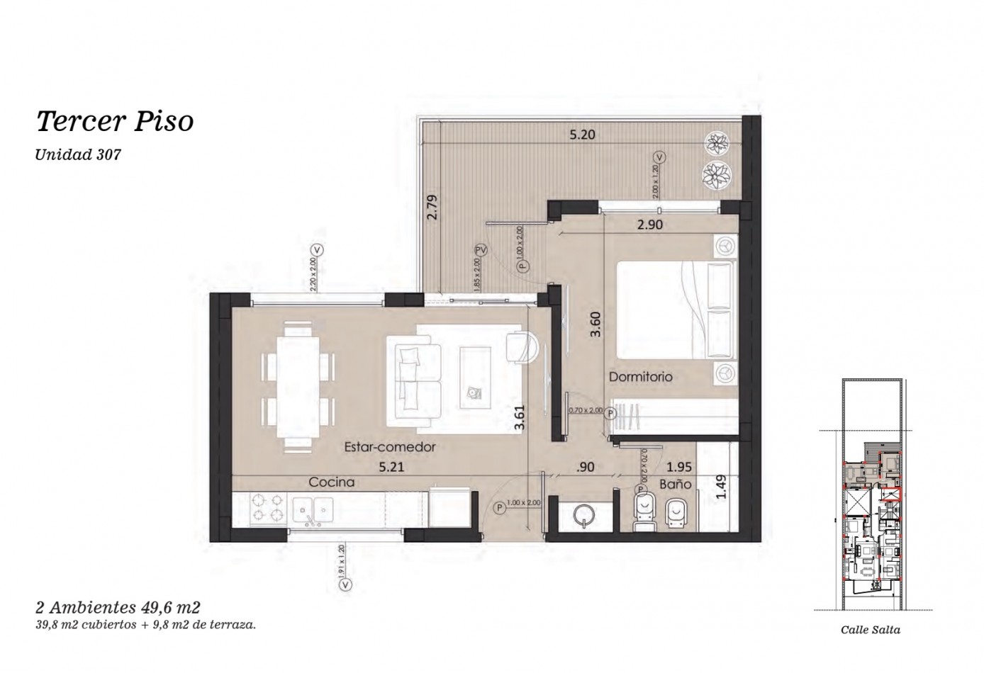VENTA 2 AMBIENTES BALCON ATERRAZADO POZO SAN JOSE 